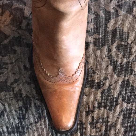 🥾 Brown Leather Cowboy Boots WB24 - Picture 3 of 4